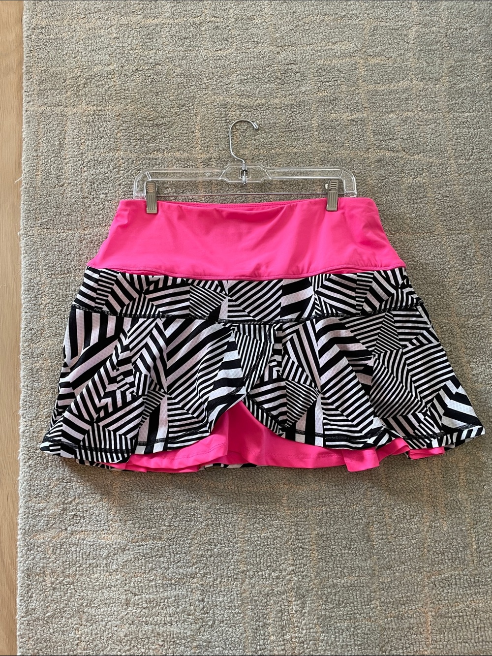 Birdies & Bows Like New Golf Tennis Skort 80s Pink Black White XL